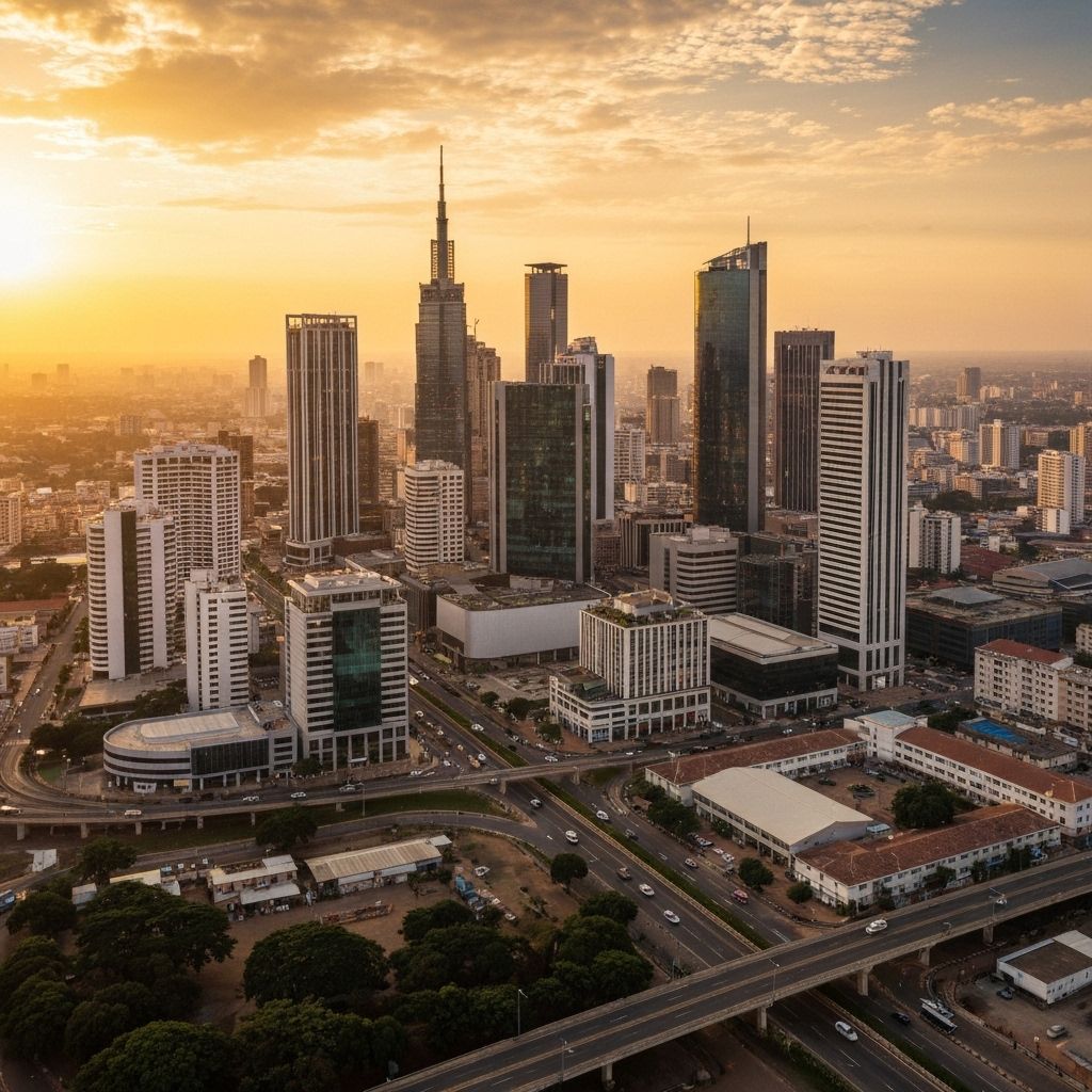Skyline du Plateau à Abidjan, centre d'affaires et d'investissements